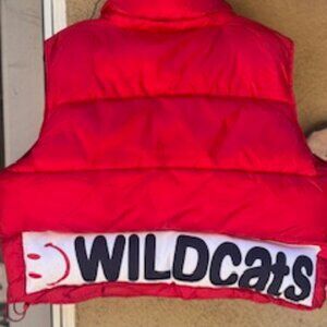 University of Arizona Wildcats RED Puffer Panelled Crop Vest - Size M